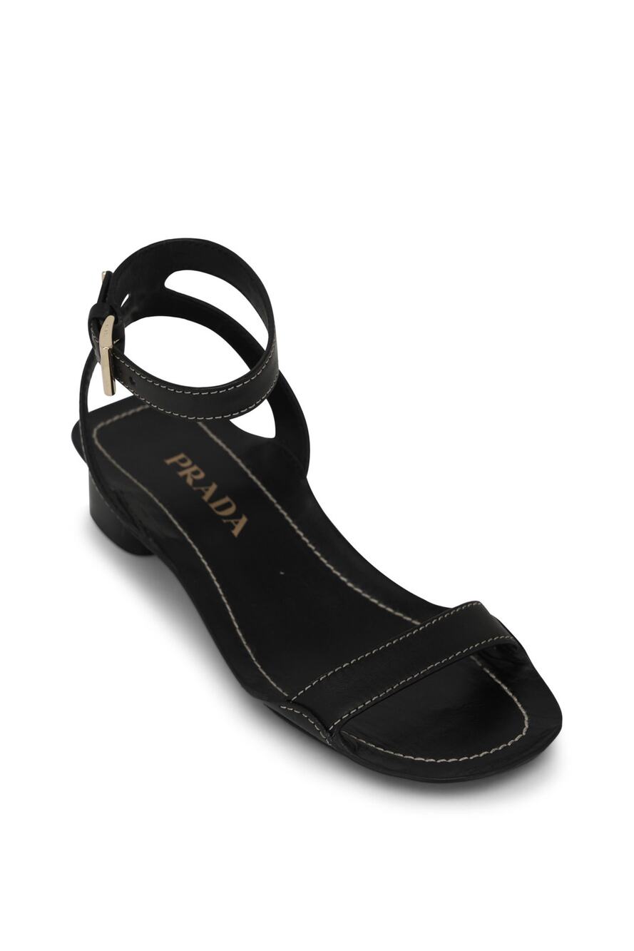 PRADA 35mm triangle-logo leather sandals - Size 37
